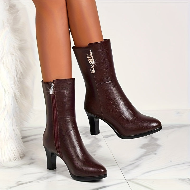 Calvyre-Paris Marine | Bottines Élégantes à Talon Confort