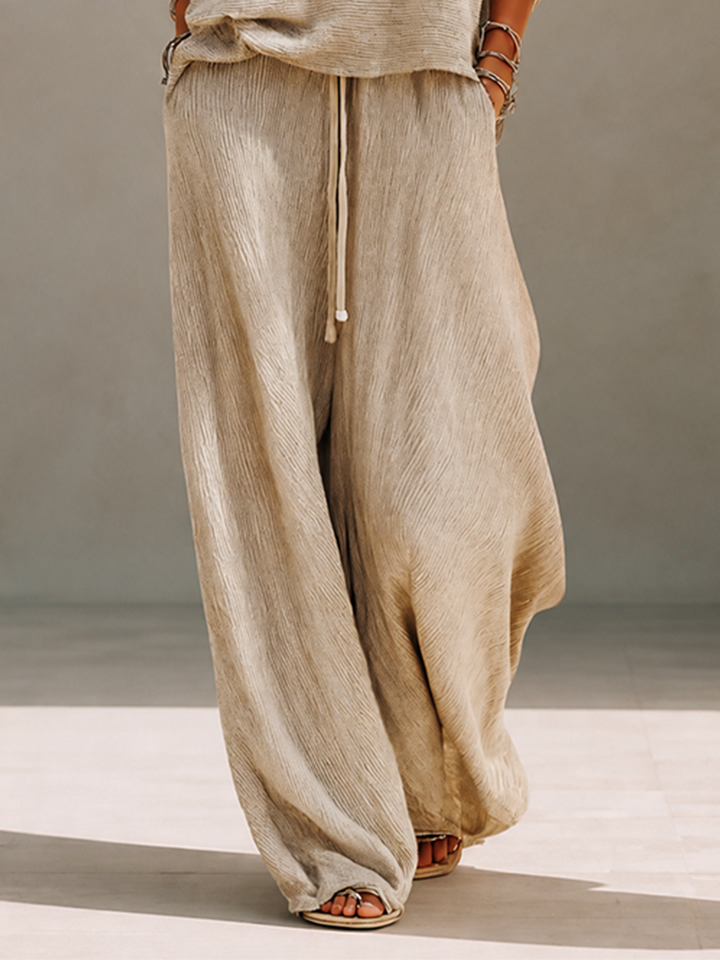 Calvyre-Paris | Amélie | Ensemble pull à col bateau et pantalon large
