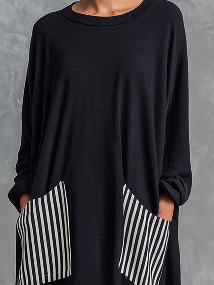 Calvyre-Paris | Sylvie | Robe longue ample en coton à détails patchwork