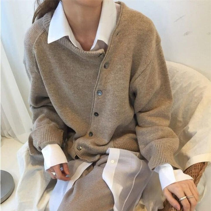 Calvyre-Paris | Constance | Cardigan à boutons asymétriques