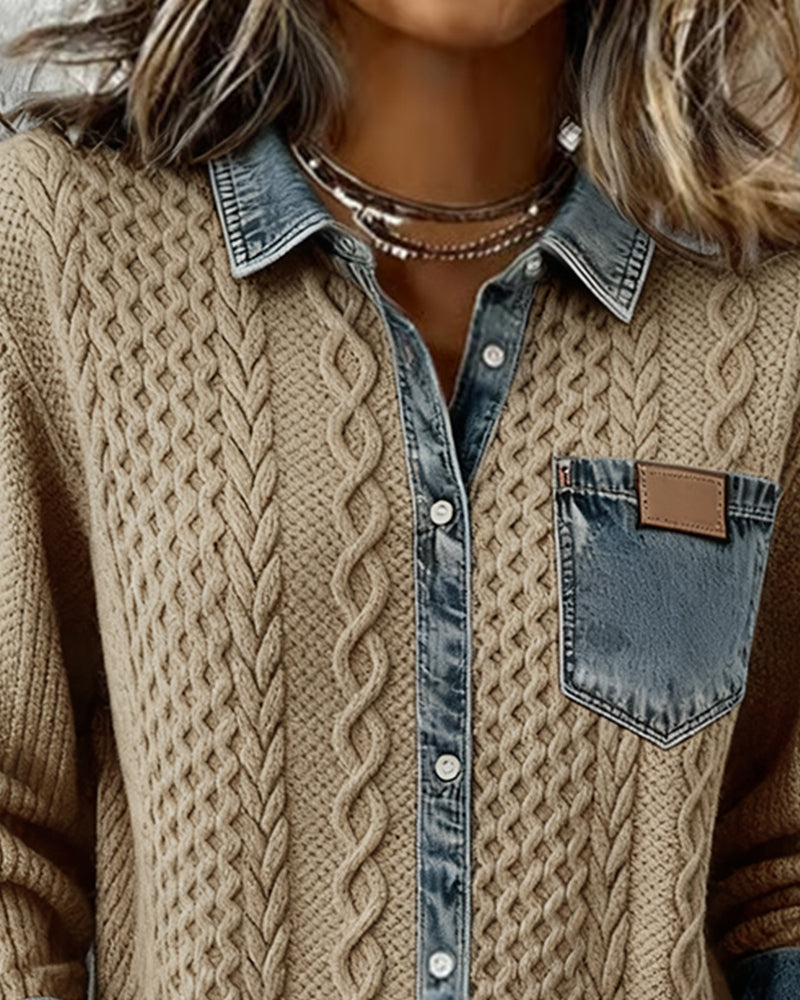 Calvyre-Paris  | Chemise Maille Torsadée pour Femme Claire