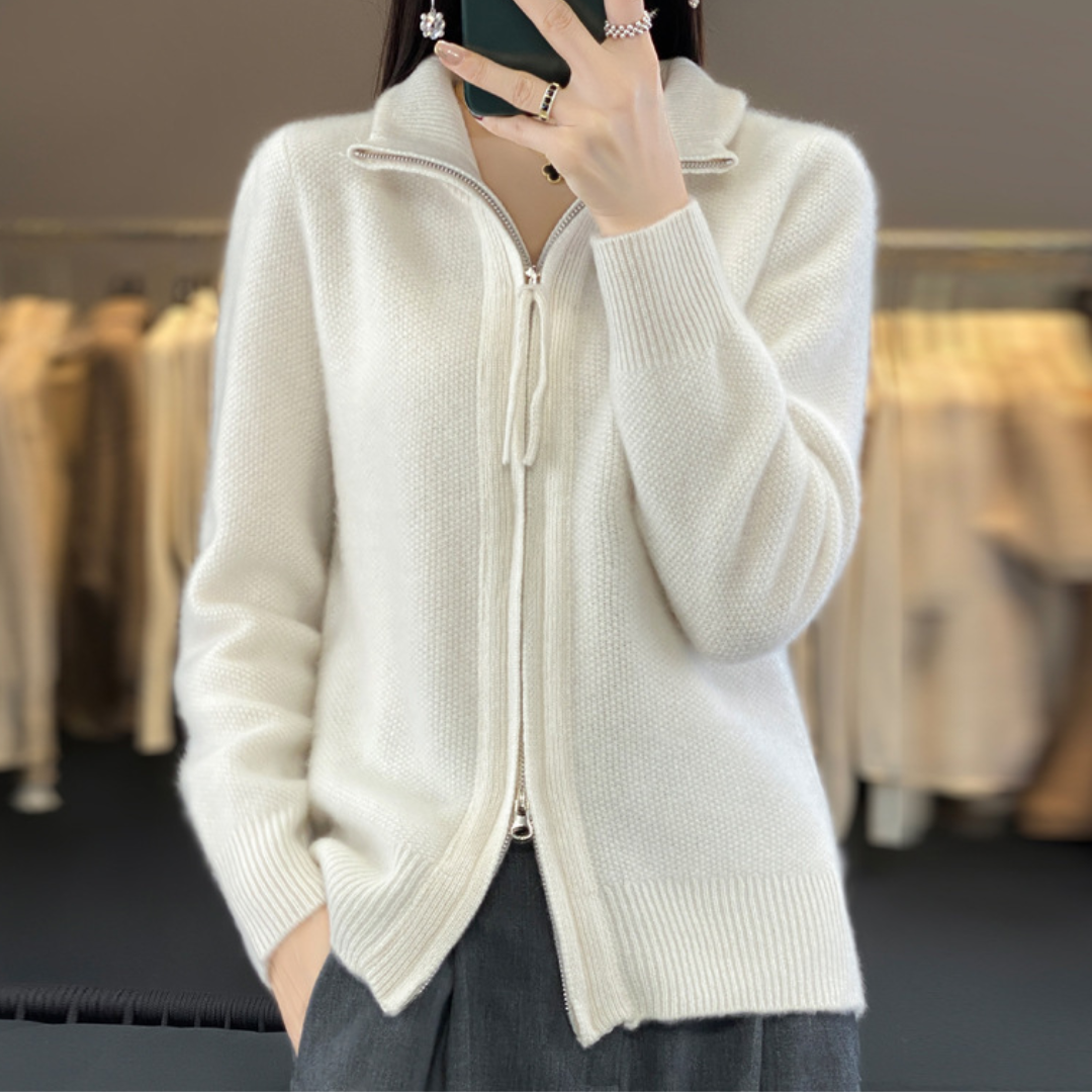 Calvyre-Paris | Solène | Cardigan doux zippé