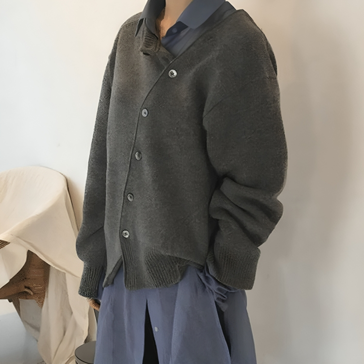 Calvyre-Paris | Constance | Cardigan à boutons asymétriques