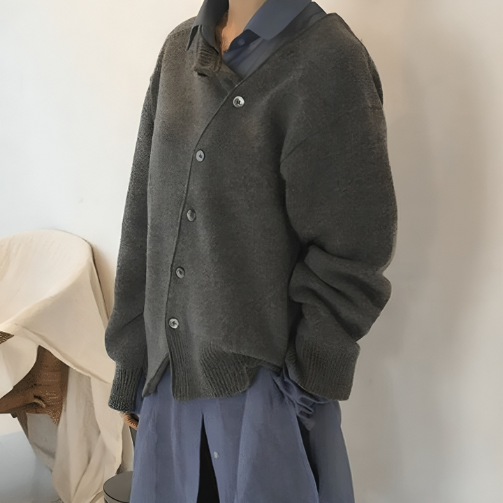 Calvyre-Paris | Constance | Cardigan à boutons asymétriques