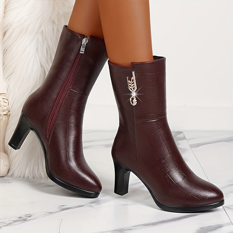 Calvyre-Paris Marine | Bottines Élégantes à Talon Confort