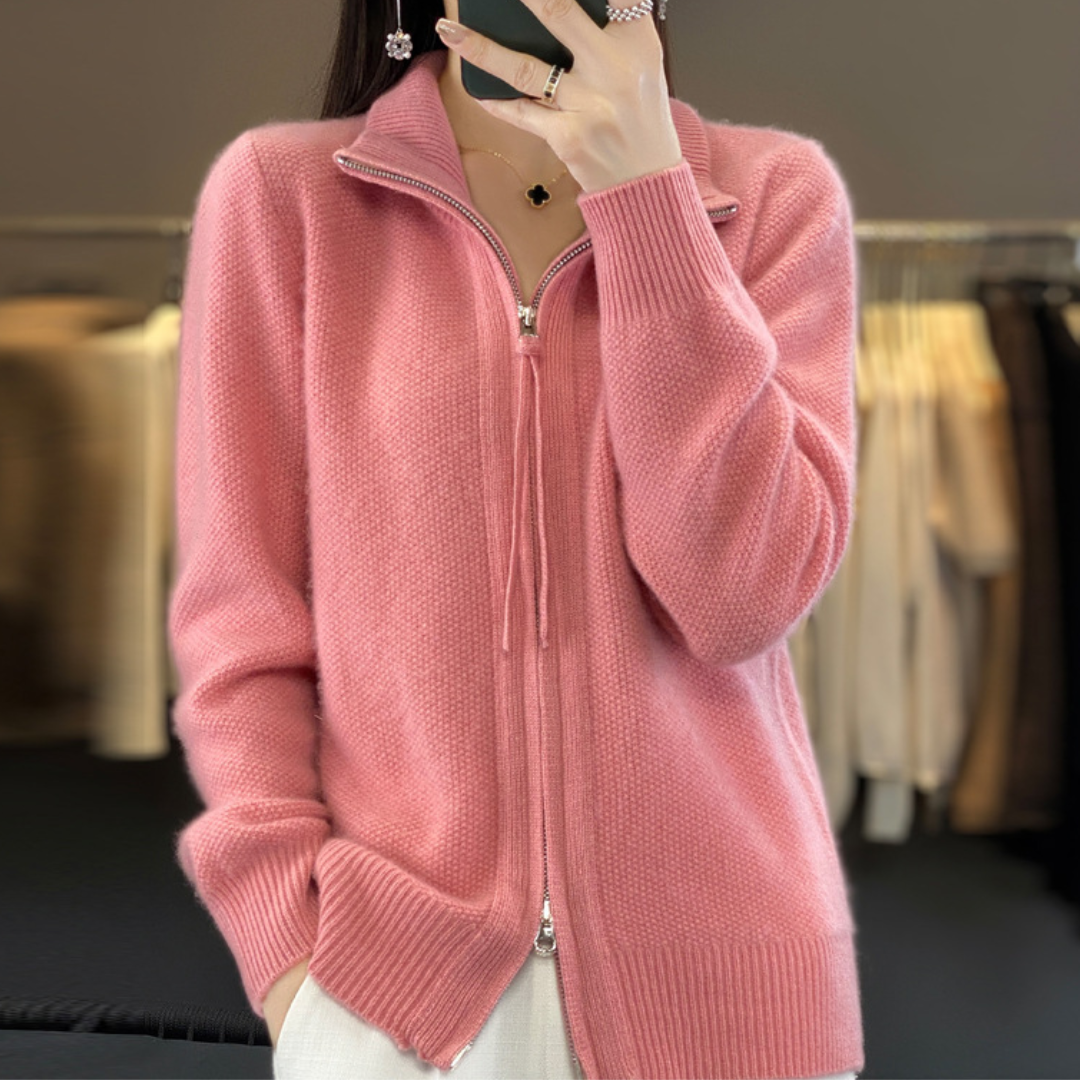 Calvyre-Paris | Solène | Cardigan doux zippé