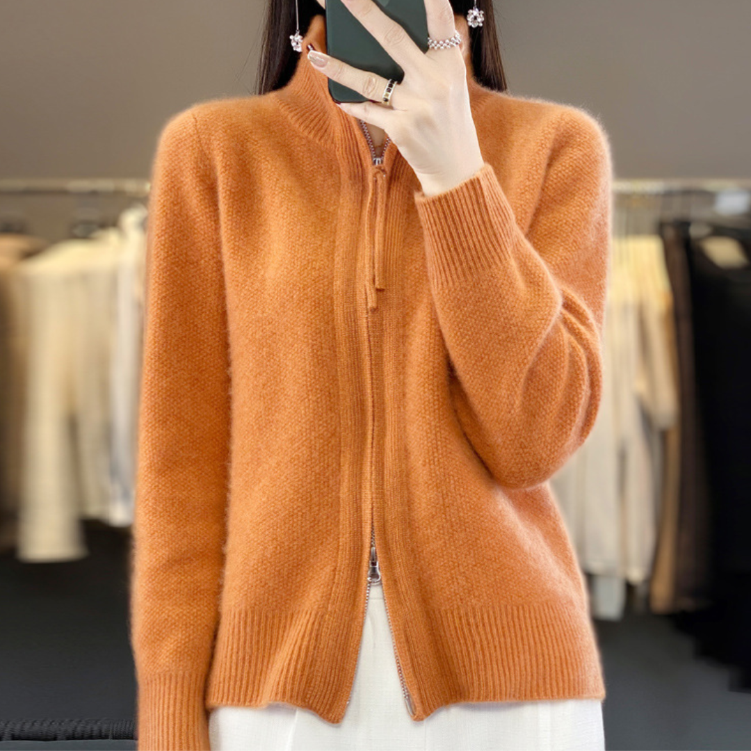 Calvyre-Paris | Solène | Cardigan doux zippé