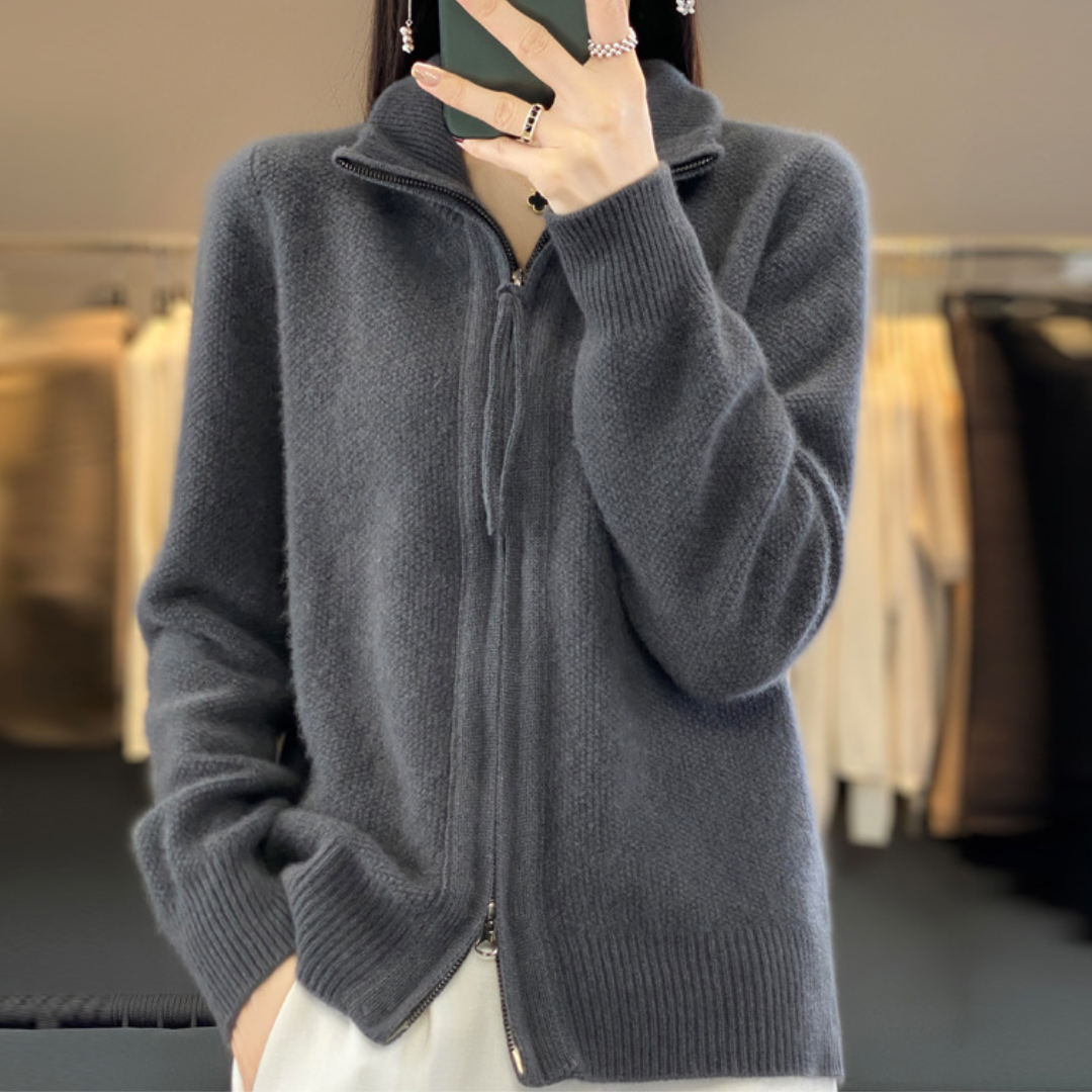 Calvyre-Paris | Solène | Cardigan doux zippé