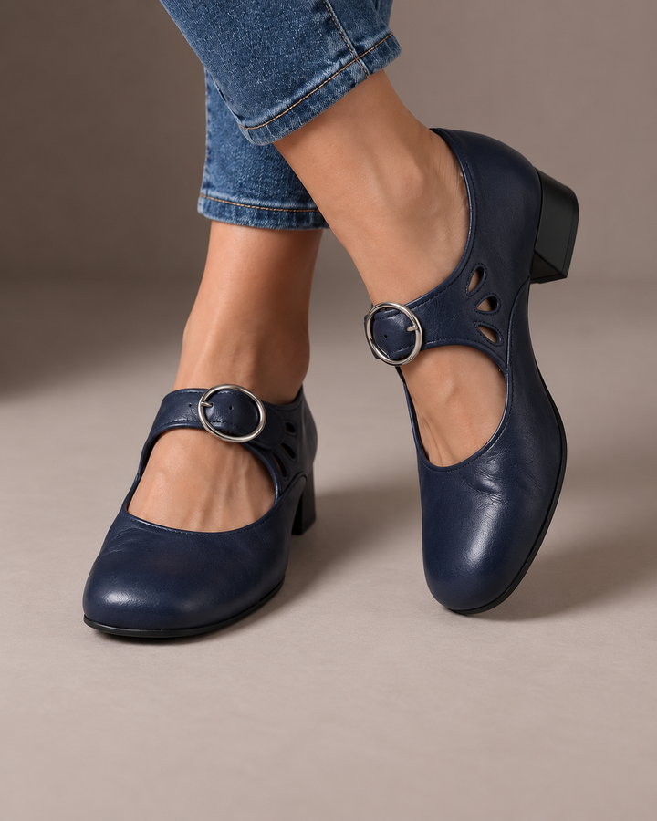 Calvyre-Paris | Babies en Cuir à Talon pour Femme | Tessa