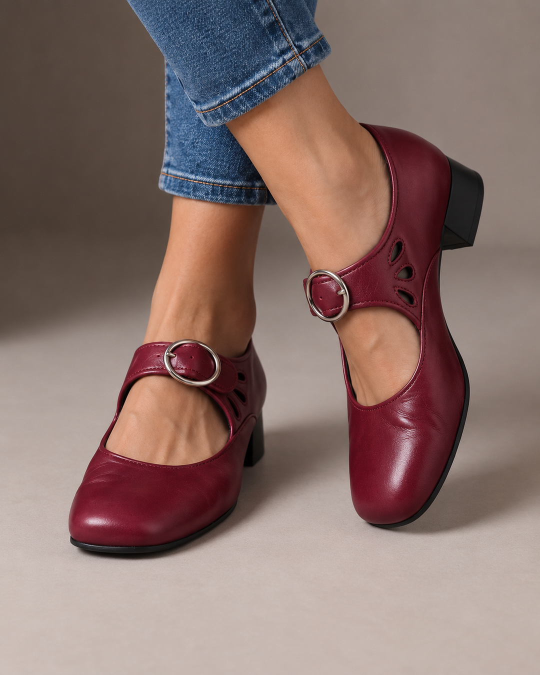 Calvyre-Paris | Babies en Cuir à Talon pour Femme | Tessa