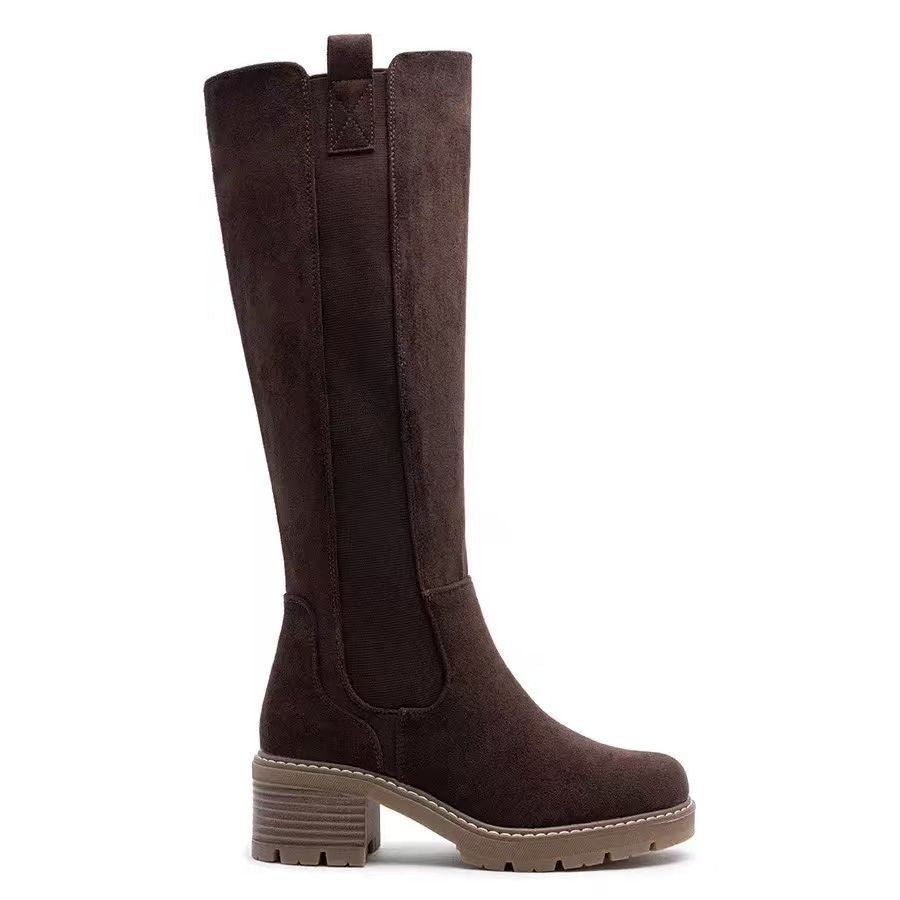 Calvyre-Paris Solène – Bottes hautes aspect daim