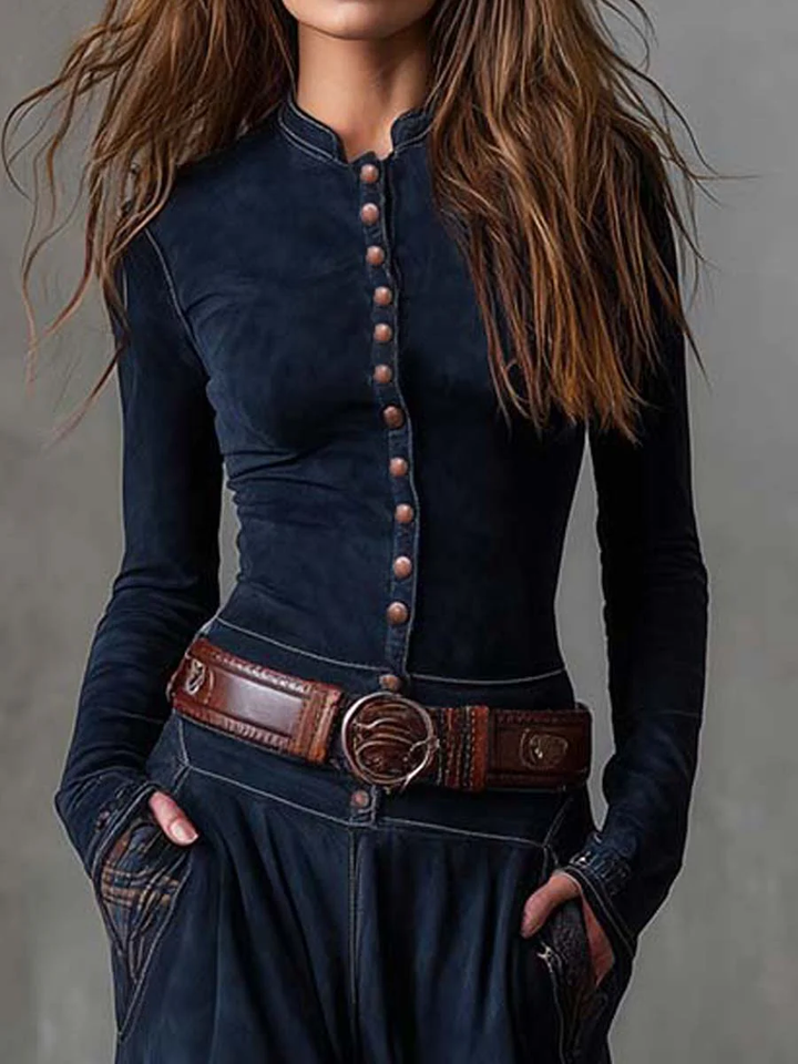 Calvyre-Paris | Élise | Robe longue en suédine avec ceinture