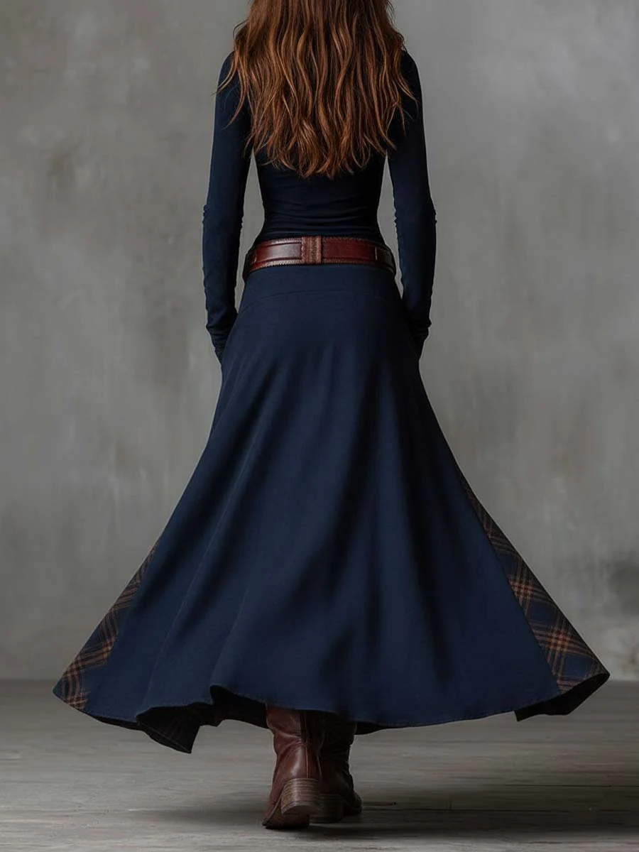 Calvyre-Paris | Élise | Robe longue en suédine avec ceinture