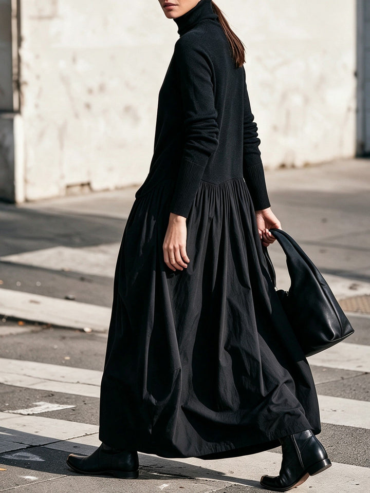 Calvyre-Paris | Odette | Robe longue ample à col montant
