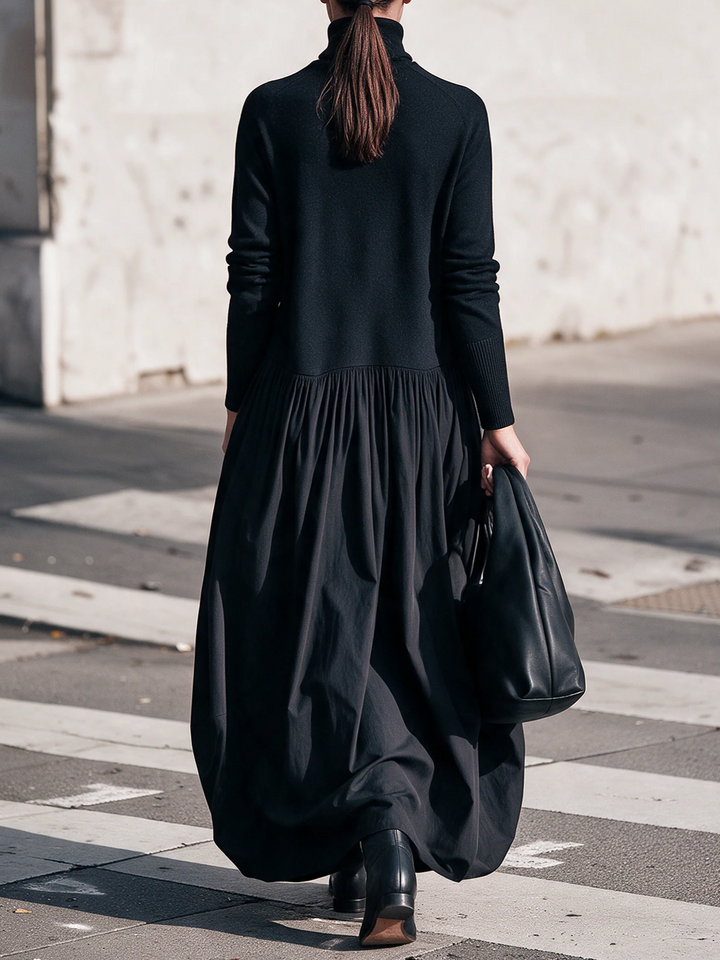 Calvyre-Paris | Odette | Robe longue ample à col montant