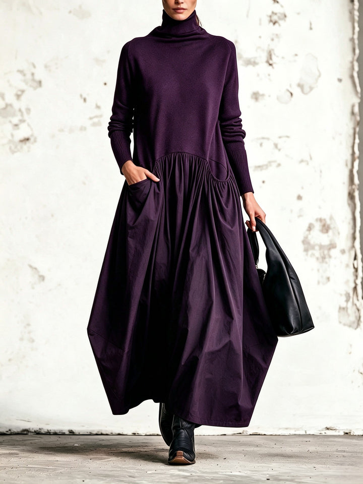 Calvyre-Paris | Odette | Robe longue ample à col montant