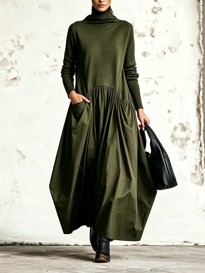 Calvyre-Paris | Odette | Robe longue ample à col montant