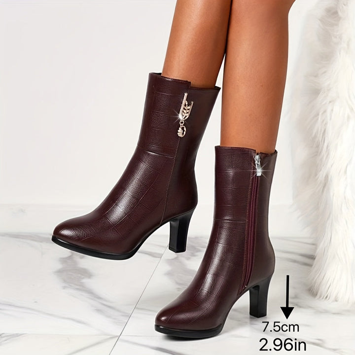 Calvyre-Paris Marine | Bottines Élégantes à Talon Confort