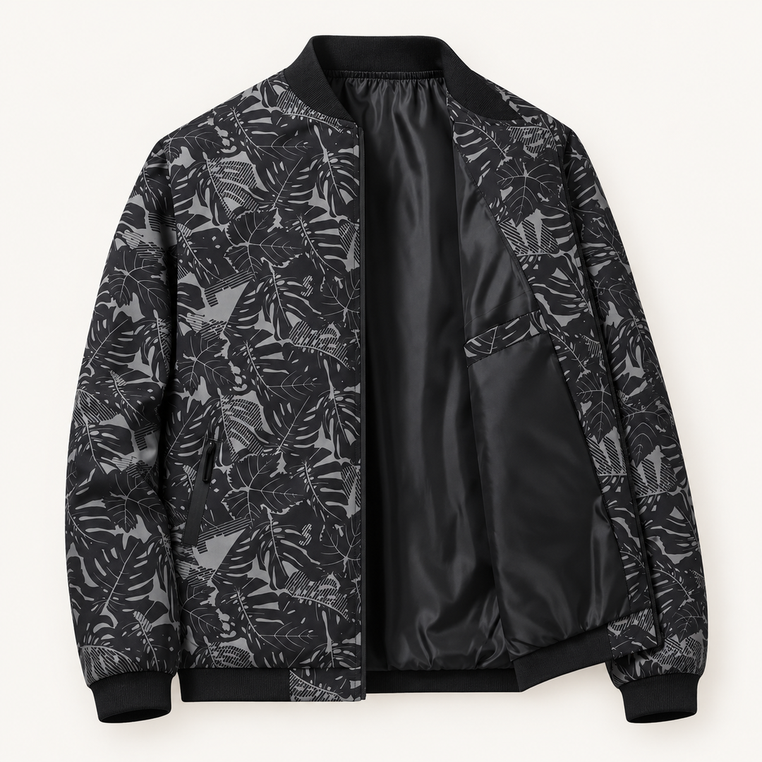 Calvyre-Paris | Blouson bomber élégant — vue de face sur fond blanc cassé.