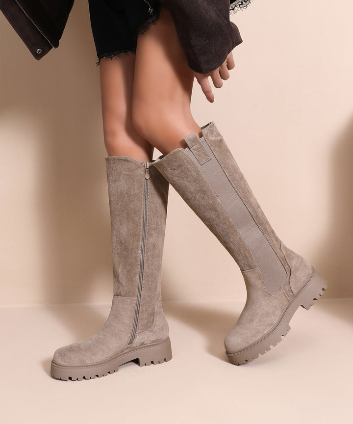 Calvyre-Paris Solène – Bottes hautes aspect daim
