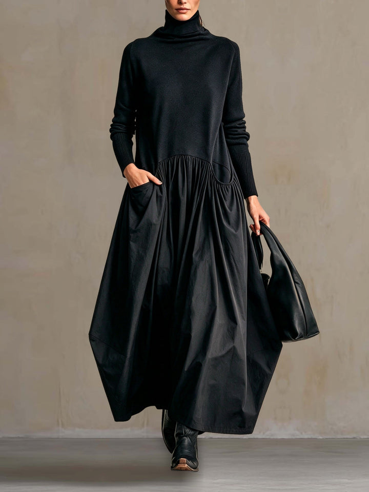 Calvyre-Paris | Odette | Robe longue ample à col montant
