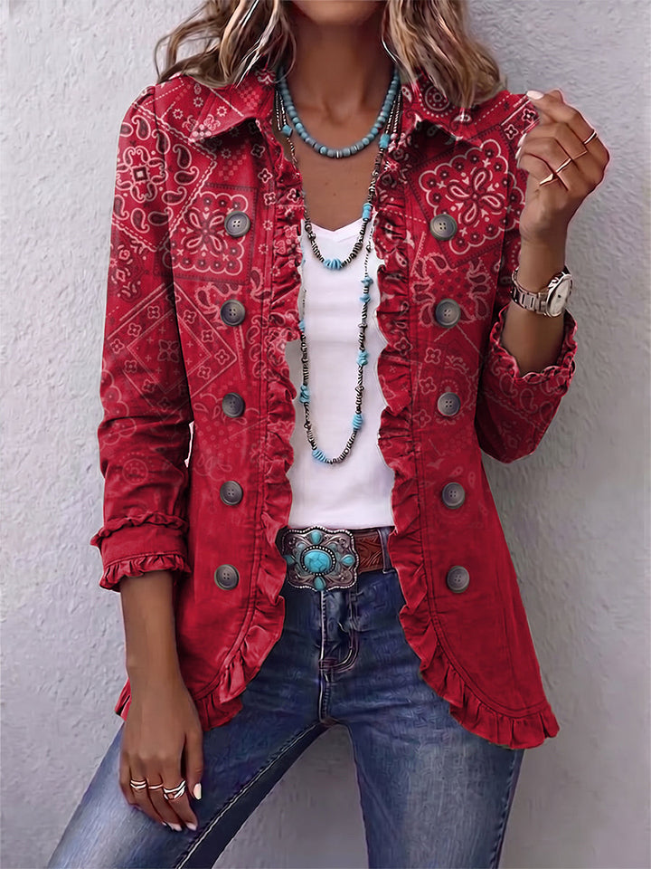 Calvyre-Paris | Élise | Veste à motif cachemire dégradé