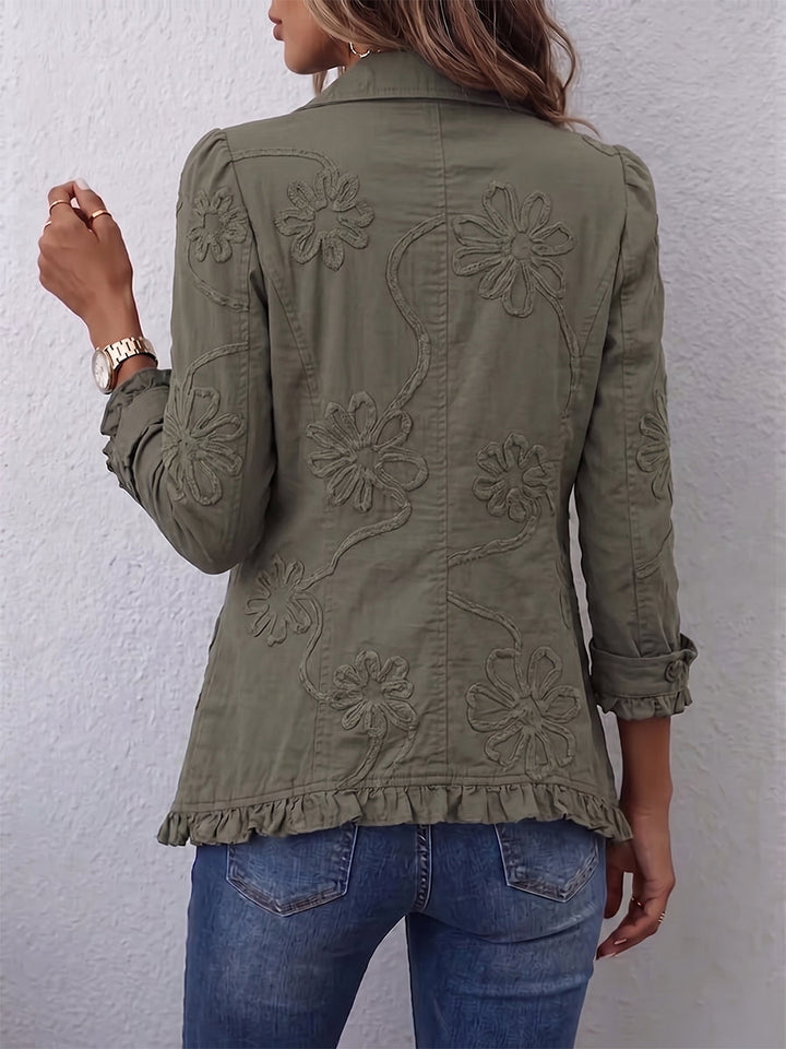 Calvyre-Paris | Camille | Veste brodée à volants