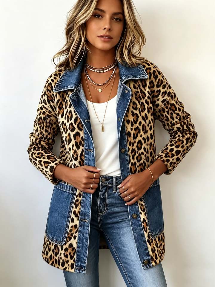 Calvyre-Paris | Léa | Veste léopard et denim