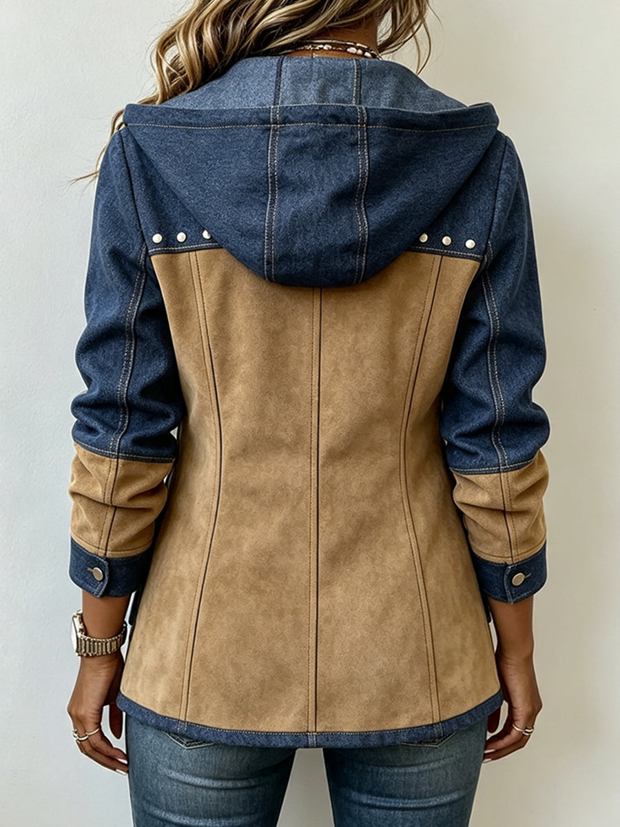 Calvyre-Paris | Amélie | Veste à capuche bleu marine