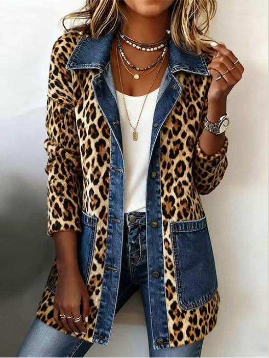 Calvyre-Paris | Léa | Veste léopard et denim